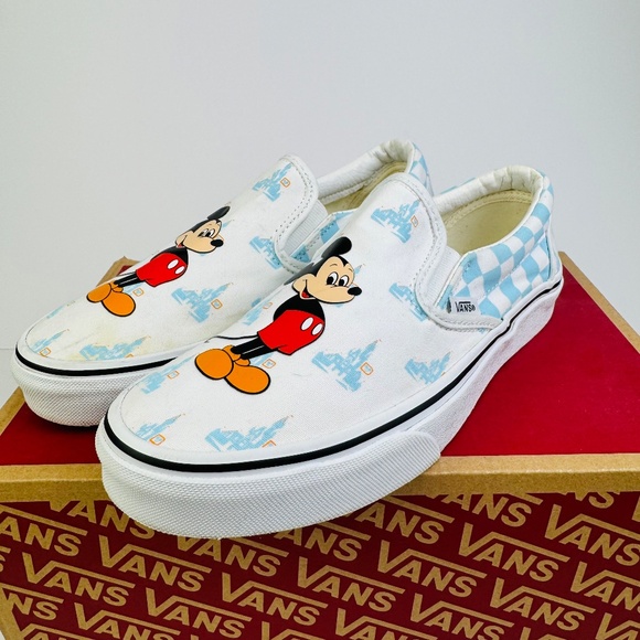 Vans Slip On Disney World 50th Anniversary Mickey Mouse Shoes Mens 7 Womens 8.5 - Picture 2 of 13